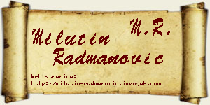 Milutin Radmanović vizit kartica